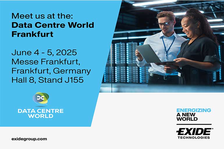Exide Technologies showcases cutting-edge energy storage solutions for data centers at Data Centre World Frankfurt 2025.