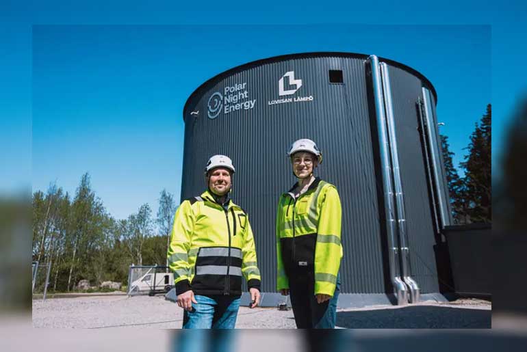 Polar Night Energy has built an industrial-scale sand battery in Pornainen for Loviisan Lämpö’s district heating network.
