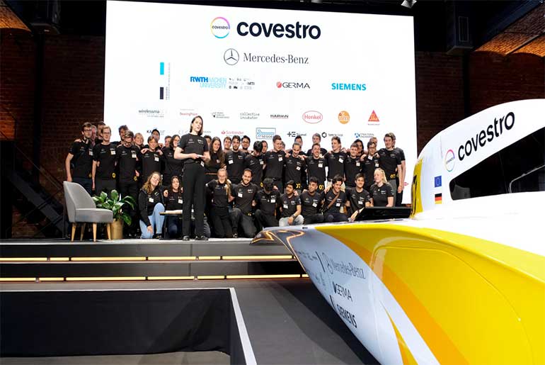 Team Sonnenwagen Unveils Solar Racer "Æthon" in Aachen, Sets Sights on Victory at 2024 Bridgestone World Solar Challenge.