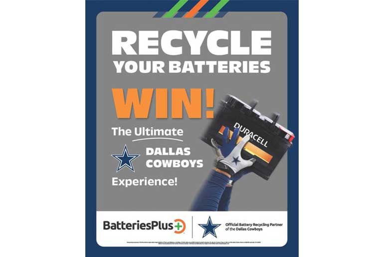 Batteries Plus Partners with Dallas Cowboys to Boost Battery Recycling Across Texas and Beyond