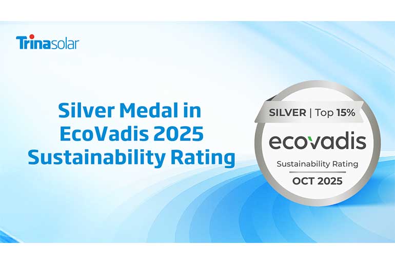 Trinasolar Earns EcoVadis 2025 Silver Medal for Global Sustainability Excellence