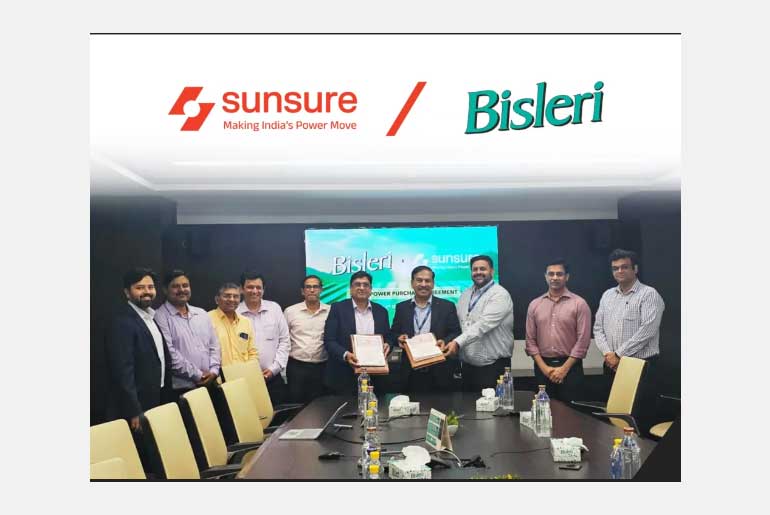 Sunsure Energy Signs PPA with Bisleri International for Its Sahibabad facility