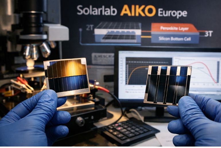 Solarlab Aiko Europe Achieves 34.76% Efficiency in Perovskite-Silicon Tandem Solar Cells