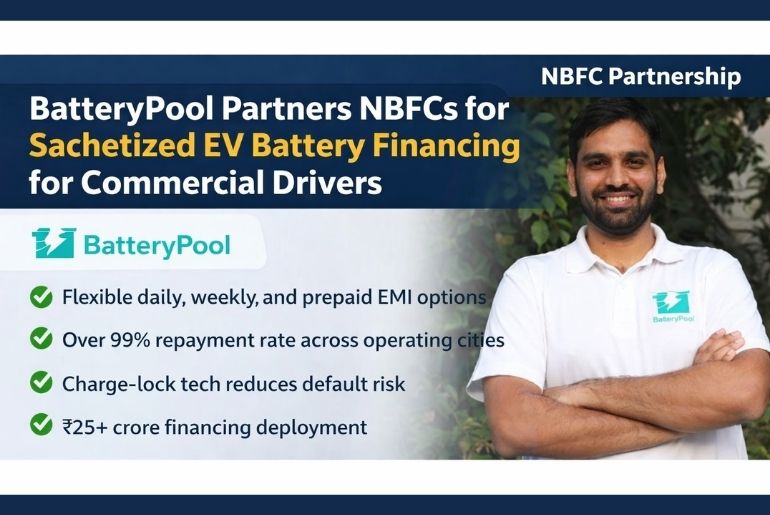 BatteryPool Partners NBFCs to Roll Out Sachetized EV Battery Financing for Commercial Drivers
