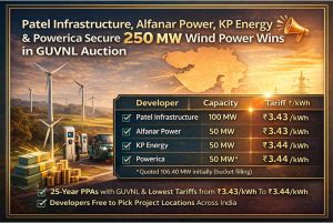 GUVNL Awards 250 MW Wind Projects to Four Developers