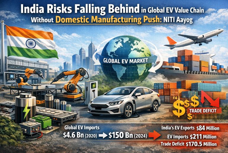 India Risks Falling Behind in Global EV Value Chain Without Domestic Manufacturing Push: NITI Aayog