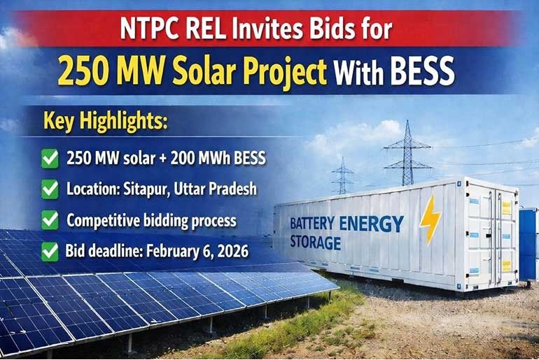 NTPC REL Invites Bids for 250 MW Solar Project With BESS