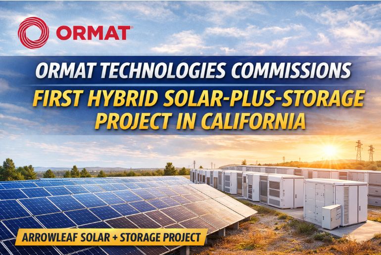 Ormat Technologies Commissions First Hybrid Solar-Plus-Storage Project in California