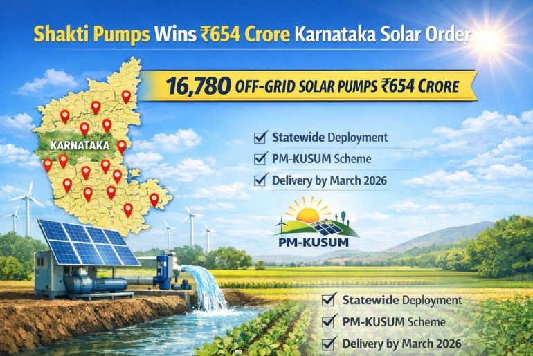 Shakti Pumps Secures ₹654 Crore Solar Pump Order from Karnataka