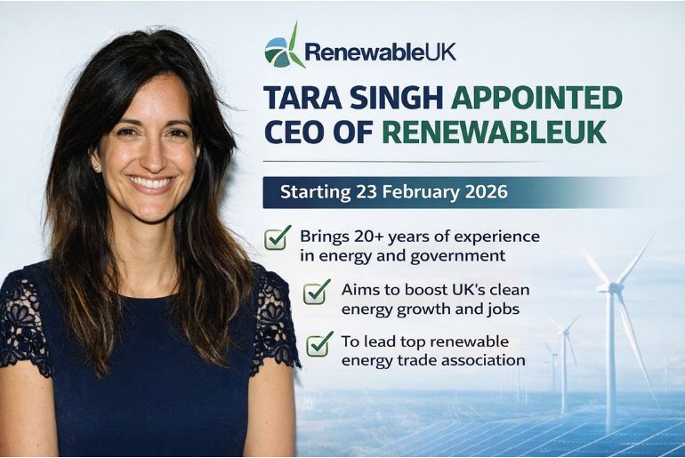 Tara Singh Appointed Chief Executive Officer of RenewableUK
