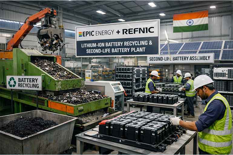 Epic Energy, REFNIC to Set Up Li-on Battery Recycling in India