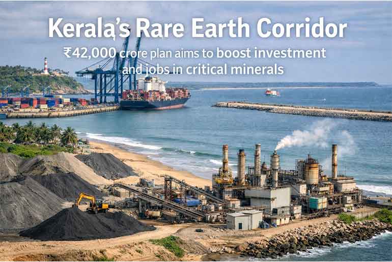 Kerala plans Rs. 42,000 crore rare-earth corridor to build India’s critical-minerals hub