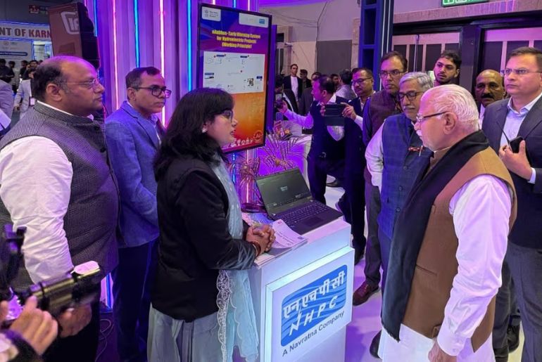 Union Minister Manohar Lal Visits NHPC Booth at AI Impact Summit 2026