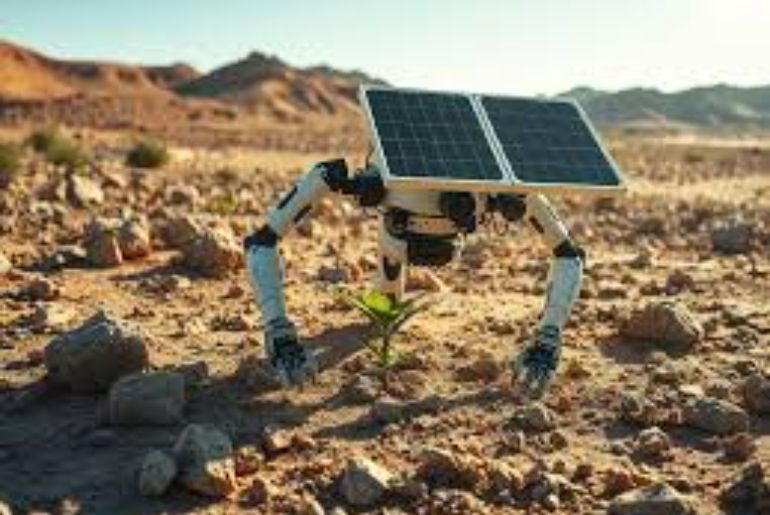 Saudi Arabia Deploys Solar-Powered Desert Robot to Plant Trees