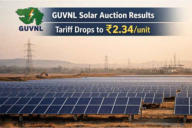 GUVNL Discovers ₹2.34/kWh for 625 MW Solar Auction
