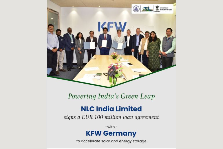 NLC India Signs €100 Million Loan Agreement with KfW for Solar and BESS Projects