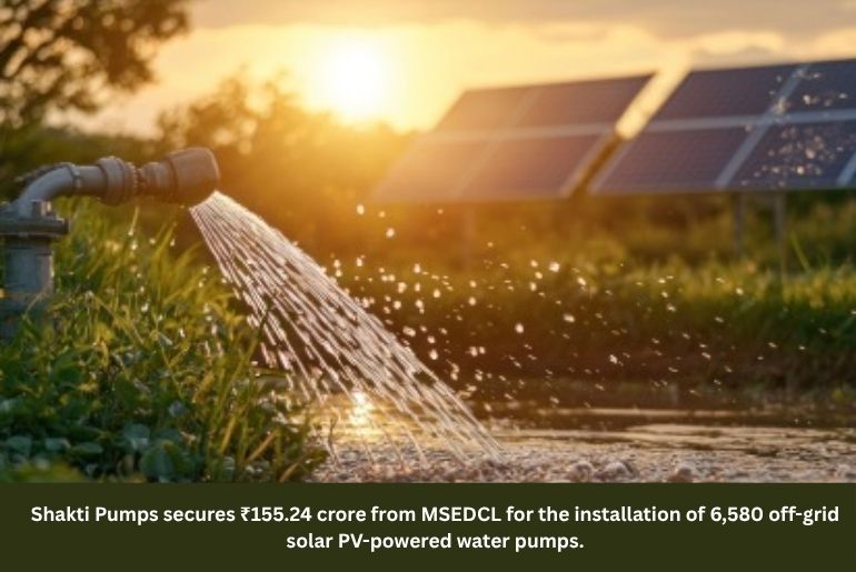 Shakti Pumps Secures ₹155.24 crore for installation of 6,580 solar water pumps