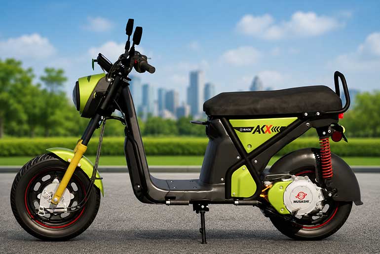 Emobi Integrates Musashi e-Axle into New AKX Electric Two-Wheeler