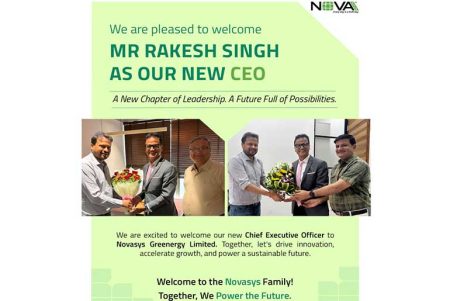 Novasys Greenergy Appoints Rakesh Singh as Chief Executive Officer Novasys Greenergy Appoints Rakesh Singh as Chief Executive Officer