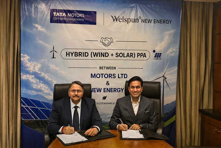 Tata Motors Signs a PPA with Welspun for 86 MW Wind-Solar Hybrid Project Tata Motors Signs a PPA with Welspun for 86 MW Wind-Solar Hybrid Project