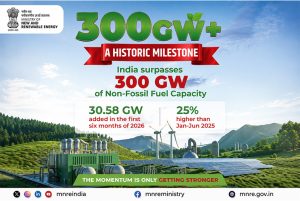 India Crosses 300 GW Non-Fossil Power Capacity Milestone