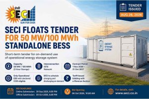 SECI Floats Tender for 50 MW/100 MWh Standalone BESS
