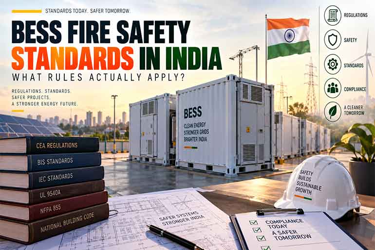 BESS Fire Safety Standards in India: What Rules Actually Apply? BESS Fire Safety Standards in India