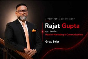Grew Solar Appoints Rajat Gupta as Head of Marketing and Communications Grew Solar Appoints Rajat Gupta