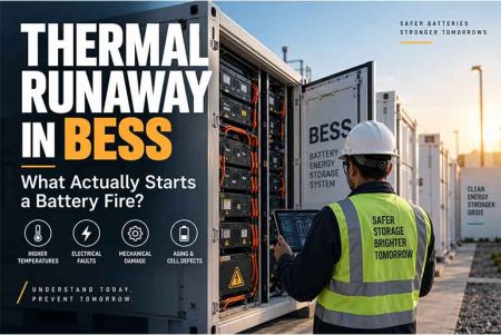 Thermal Runaway in BESS: What Actually Starts a Battery Fire? Thermal runaway can begin inside one cell, but BESS design determines whether failure spreads into dangerous fire.
